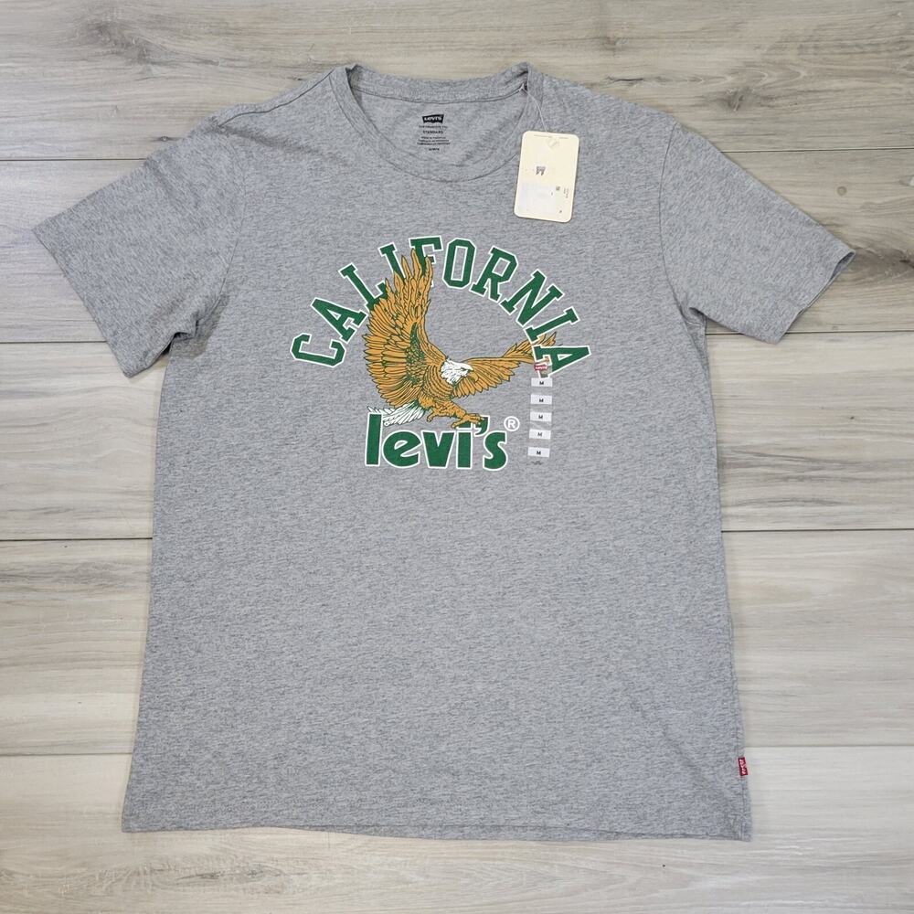 Levi's T-Shirt Men's Medium Gray California Logo New